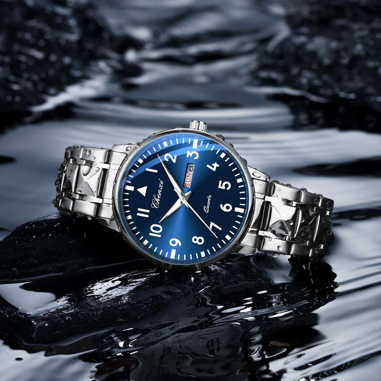 CHENXI 602 New Quartz Watch for Man Stainless Steel Waterproof Luminous Calendar Business Men's Watches
