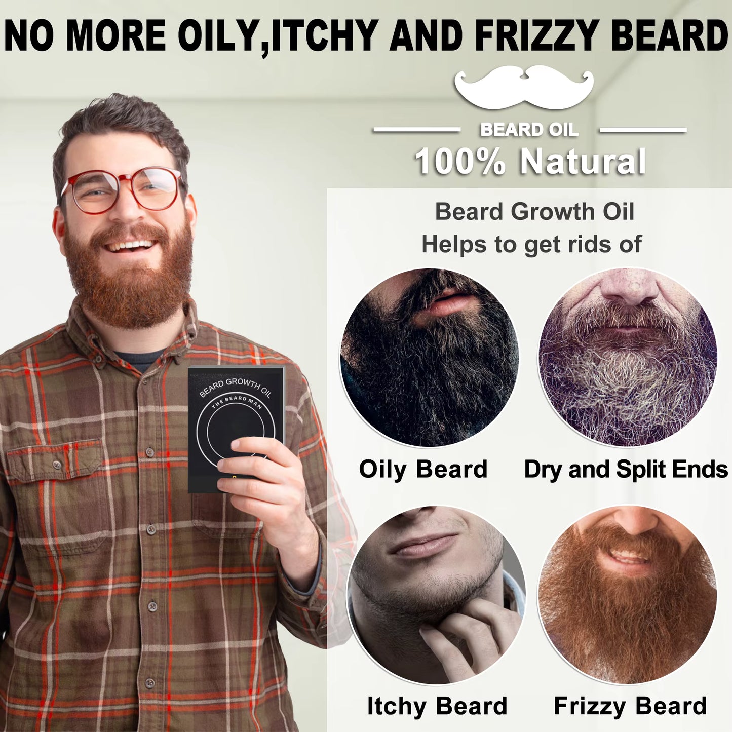 Beard Growth Oil – 100% Pure & Natural Formula for Men