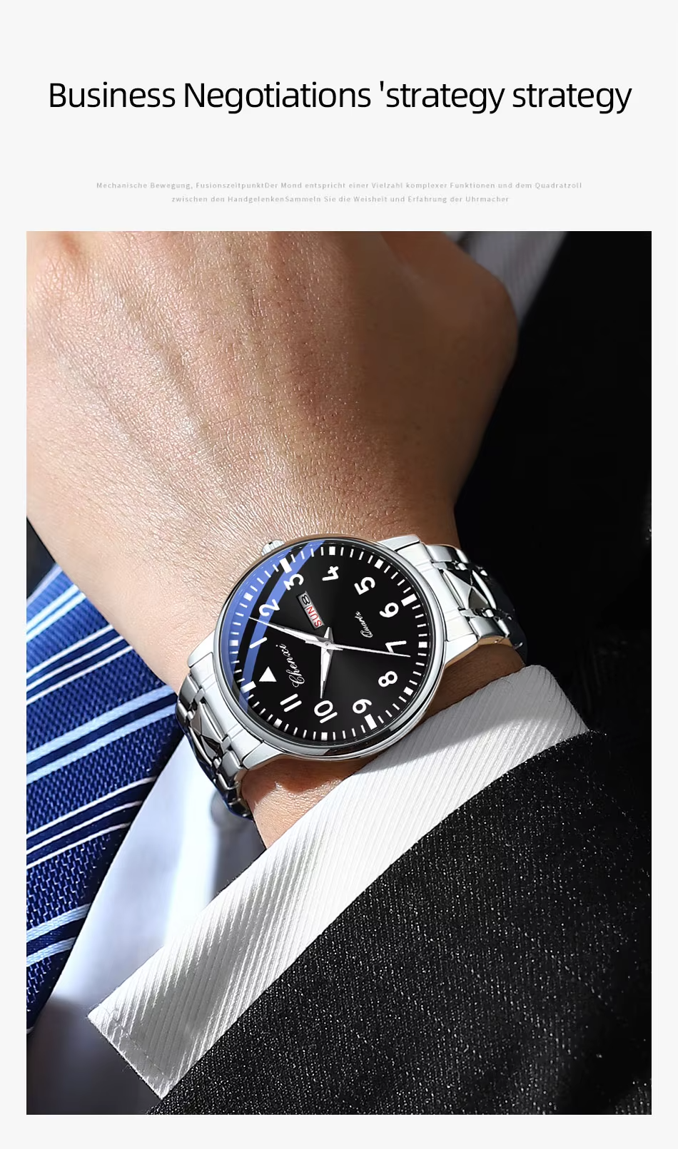 CHENXI 602 New Quartz Watch for Man Stainless Steel Waterproof Luminous Calendar Business Men's Watches