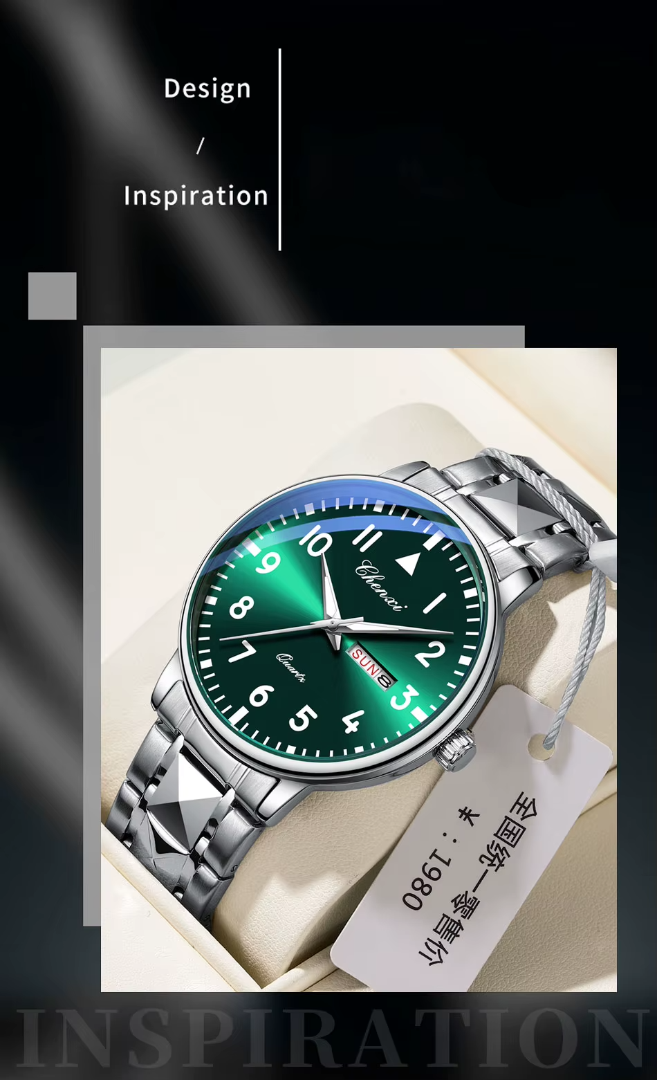 CHENXI 602 New Quartz Watch for Man Stainless Steel Waterproof Luminous Calendar Business Men's Watches