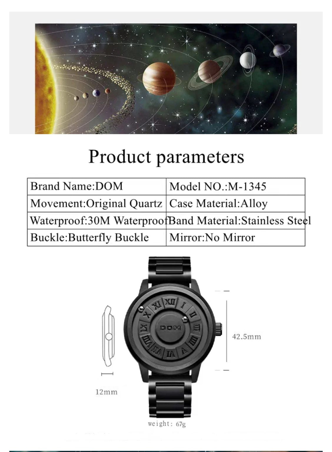 DOM Original Magnetic Wristwatch + FREE Stylish Bracelet – Luxury Meets Modern Design